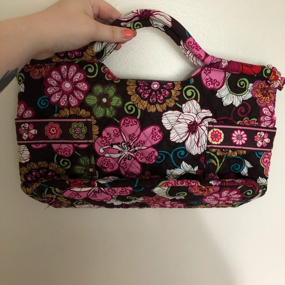 Vera Bradley handbag purse floral purple pattern - Picture 2 of 4